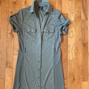 Olive green button dress